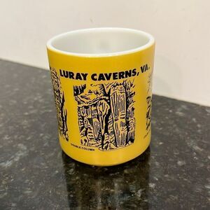Vintage Milk Glass Souvenir Coffee Mug Luray Caverns Totem Poles